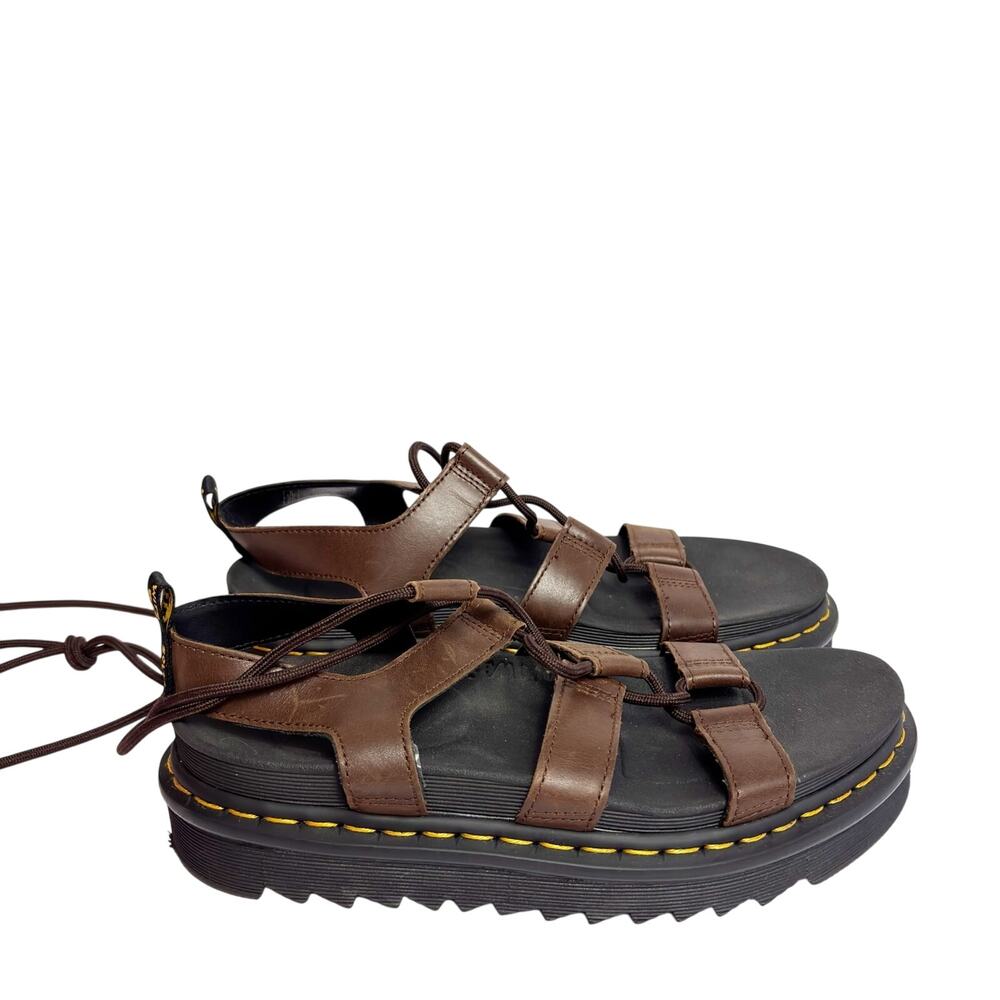 Dr. Marten’s Nartilla Flatform Brown Black Sandals Size US 10 - Picture 4 of 5